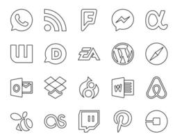 20 Social Media Icon Pack Including word dropbox ea outlook safari vector