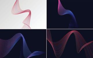 Collection of geometric minimal lines pattern set vector