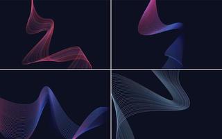 Collection of geometric minimal lines pattern set vector