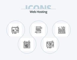 Web Hosting Line Icon Pack 5 Icon Design. web. comment. display page content. blog. web vector