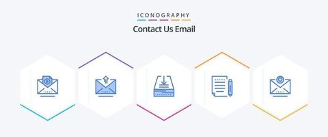 Email 25 Blue icon pack including message. email. email. write. mail vector
