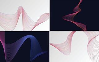 Collection of geometric minimal lines pattern set vector