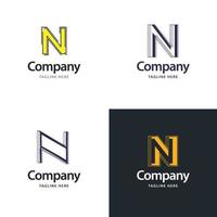 Letter N Big Logo Pack Design Creative Modern logos design for your business vector