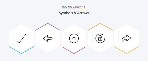 Symbols and Arrows 25 Line icon pack including . arrow. redo vector