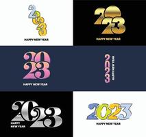 Big Collection of 2023 Happy New Year symbols Cover of business diary for 2023 with wishes vector