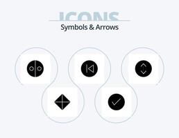 Symbols and Arrows Glyph Icon Pack 5 Icon Design. music. arrows. tick. arrow left. symbols vector