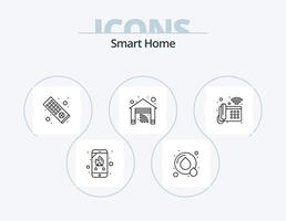 Smart Home Line Icon Pack 5 Icon Design. intelligent. smart. control. lighting. smart vector