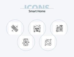 Smart Home Line Icon Pack 5 Icon Design. intelligent. smart. control. lighting. smart vector