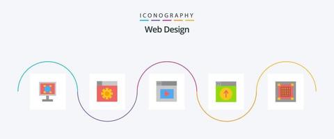 Paquete de 5 iconos planos de diseño web que incluye diseño. solicitud. web. diseño. arriba vector