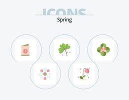 paquete de iconos planos de primavera 5 diseño de iconos. . flor. primavera. flor de anémona tarjeta de identificación vector