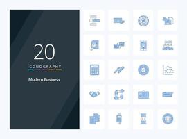 20 Modern Business Blue Color icon for presentation vector