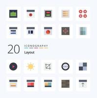 20 Layout Flat Color icon Pack like layout design remove two layout vector