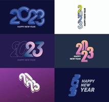 Big Collection of 2023 Happy New Year symbols Cover of business diary for 2023 with wishes vector