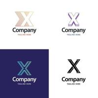 diseño de paquete de logotipo grande de letra x diseño de logotipos modernos y creativos para su negocio vector