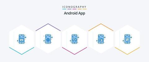 Android App 25 Blue icon pack including mobile. application. delivery. radio. communication vector