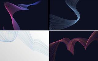 Collection of geometric minimal lines pattern set vector