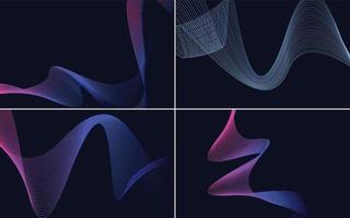 Wave curve abstract vector backgrounds for high-quality presentations. flyers. and brochures