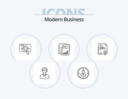 Modern Business Line Icon Pack 5 Icon Design. internet. data. business. business. coins vector