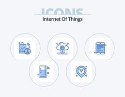 internet de las cosas paquete de iconos azul 5 diseño de iconos. datos. nube. señal. Wifi. Internet de las Cosas vector