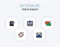 Help And Support Line Filled Icon Pack 5 Icon Design. help. setting. help. preference. call vector