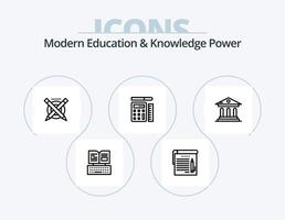 Modern Education And Knowledge Power Line Icon Pack 5 Icon Design. book. alphabet. university. basic. abc vector