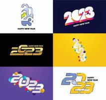 Big Set of 2023 Happy New Year logo text design 2023 number design template vector