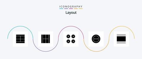 Layout Glyph 5 Icon Pack Including layout. cover. ui. radio. loading vector