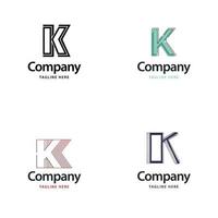 Letter K Big Logo Pack Design Creative Modern logos design for your business vector