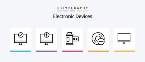 paquete de iconos de línea 5 de dispositivos que incluye gadget. ordenadores. artilugio. artilugio. dispositivos. diseño de iconos creativos vector