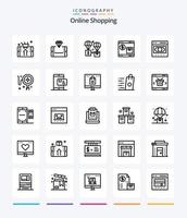 paquete de iconos de 25 esquemas de compras en línea creativas, como el intercambio. negocio. logístico. web. comercio vector