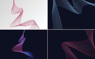 Collection of geometric minimal lines pattern set vector