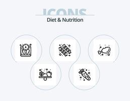 paquete de iconos de línea de dieta y nutrición 5 diseño de iconos. . medición. dieta. dieta. fruta sin uva vector