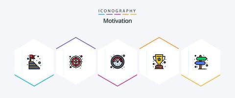 Motivation 25 FilledLine icon pack including pointer. direction. deadline. success. prize vector