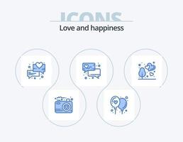 diseño de iconos del paquete 5 de iconos azules de amor. . parque. amar. exterior. contacto vector