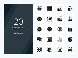 20 Spa Element Solid Glyph icon for presentation vector