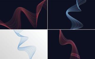 Our set of 4 vector line backgrounds adds a professional touch