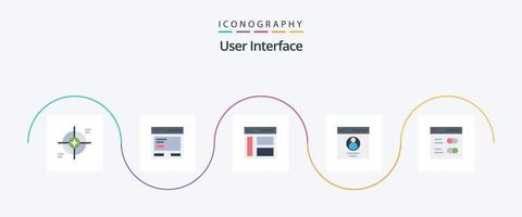 User Interface Flat 5 Icon Pack Including profile. communication. interface. user. left vector