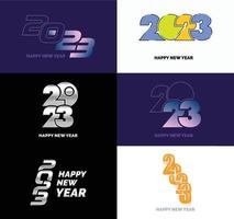 Big Collection of 2023 Happy New Year symbols Cover of business diary for 2023 with wishes vector