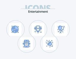 Entertainment Blue Icon Pack 5 Icon Design. mic. microphone. decoration. play. music vector
