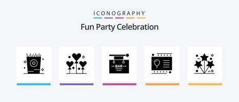 Party Glyph 5 Icon Pack Including firework. kid. bar. holiday. sign. Creative Icons Design vector