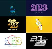 Big Set of 2023 Happy New Year logo text design 2023 number design template vector