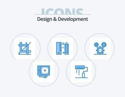 Design and Development Blue Icon Pack 5 Icon Design. development. coding. paint. programing. design vector