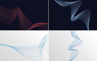 Collection of geometric minimal lines pattern set vector