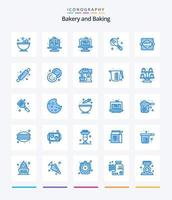 Creative Baking 25 Blue icon pack  Such As biscuit. bread rolling pin. cooking. bread roller. bakery vector