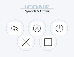 símbolos y flechas línea icon pack 5 diseño de iconos. . vaso. más vector