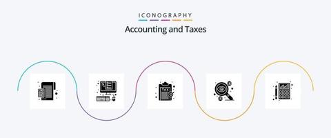 paquete de iconos de glifo 5 de impuestos que incluye moneda. ganancia. por ciento. pago. finanzas vector