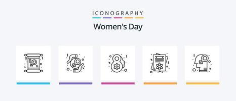 paquete de iconos de la línea 5 del día de la mujer que incluye. pareja. anuncio. diseño de iconos creativos vector