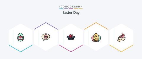 Easter 25 FilledLine icon pack including robbit. robbit. bowl. baby. nest vector