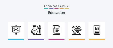 Education Line 5 Icon Pack Including education. books. education. message. comment. Creative Icons Design vector