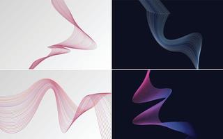 Wave curve abstract vector background pack for a modern and minimalistic design